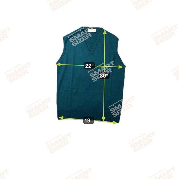 V-Neck Sleeveless Teal Sweater Vest Large By James Pringle Weavers Pure New Wool - Picture 5 of 7